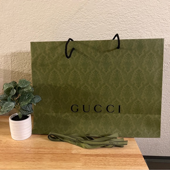 Gucci Other Gucci Empty Shopping Paper Bag Large With Ribbon Poshmark